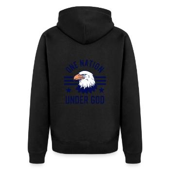 Amérique États-Unis Dire Une Nation sous Dieu 4 juillet - Veste à capuche bio Premium Unisexe - noir - Dos - Nico (187cm)