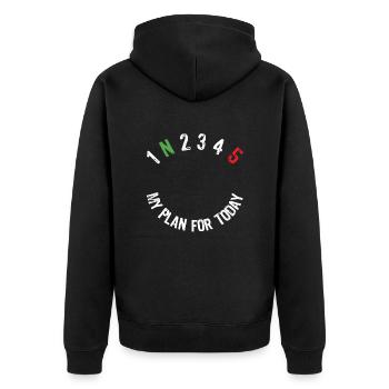 Motif de moto pour motards avec slogan - Veste à capuche bio Premium Unisexe - noir - Dos - Nico (187cm)