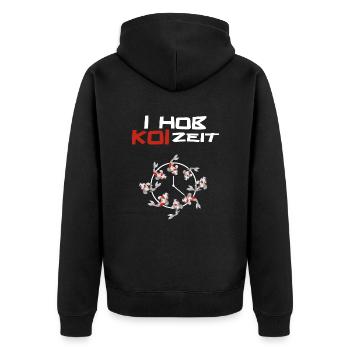 koifisch koizeit i hob koi zeit wasserwechsel - Unisex Premium Bio Zip Hoodie - Schwarz - Hinten - Nico (187cm)