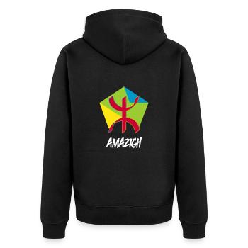 Amazigh - Veste à capuche bio Premium Unisexe - noir - Dos - Nico (187cm)