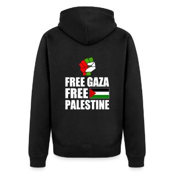Free gaza free palestine - Veste à capuche bio Premium Unisexe - noir - Dos - Nico (187cm)