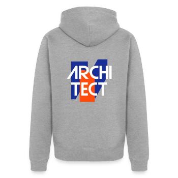 Architect (geometric figures) - Unisex Premium Organic Zip Hoodie - heather grey - Back - Nico (187cm)