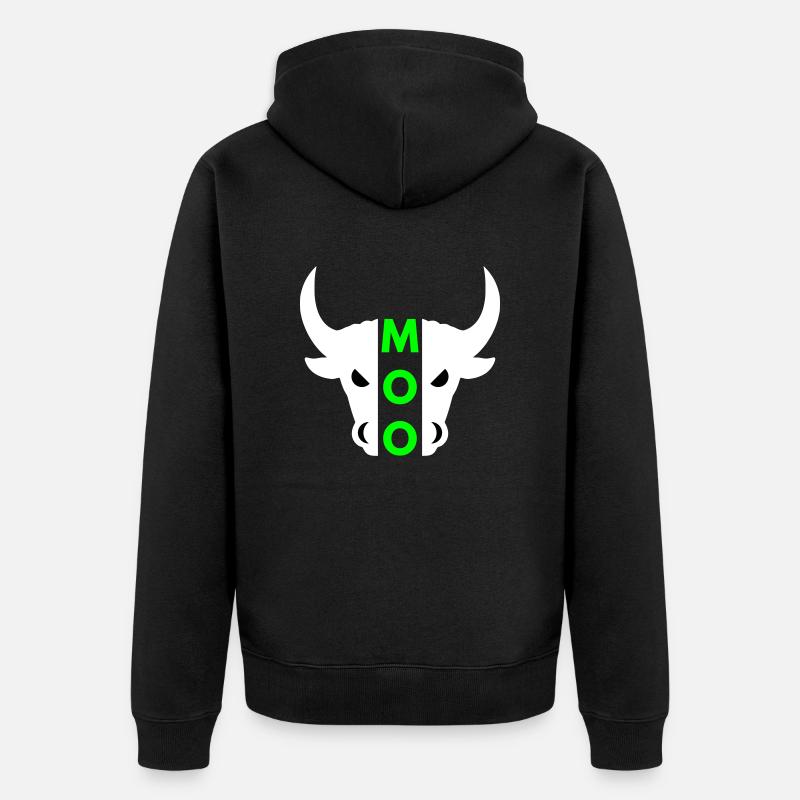 Moo (taureau à demi-tête) - Veste à capuche bio Premium Unisexe - noir