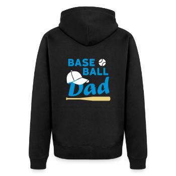 Papa de baseball (balle de jeu, casquette de baseball, baseball sc - Veste à capuche bio Premium Unisexe - noir - Dos - Nico (187cm)