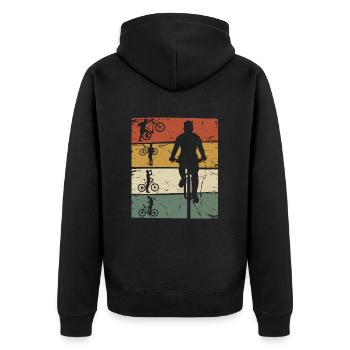 Vélo Vintage - Veste à capuche bio Premium Unisexe - noir - Dos - Nico (187cm)
