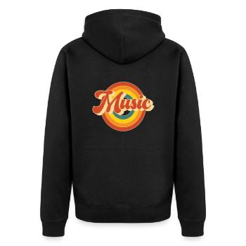 Musik - Unisex Premium Bio Zip Hoodie - Schwarz - Hinten - Nico (187cm)