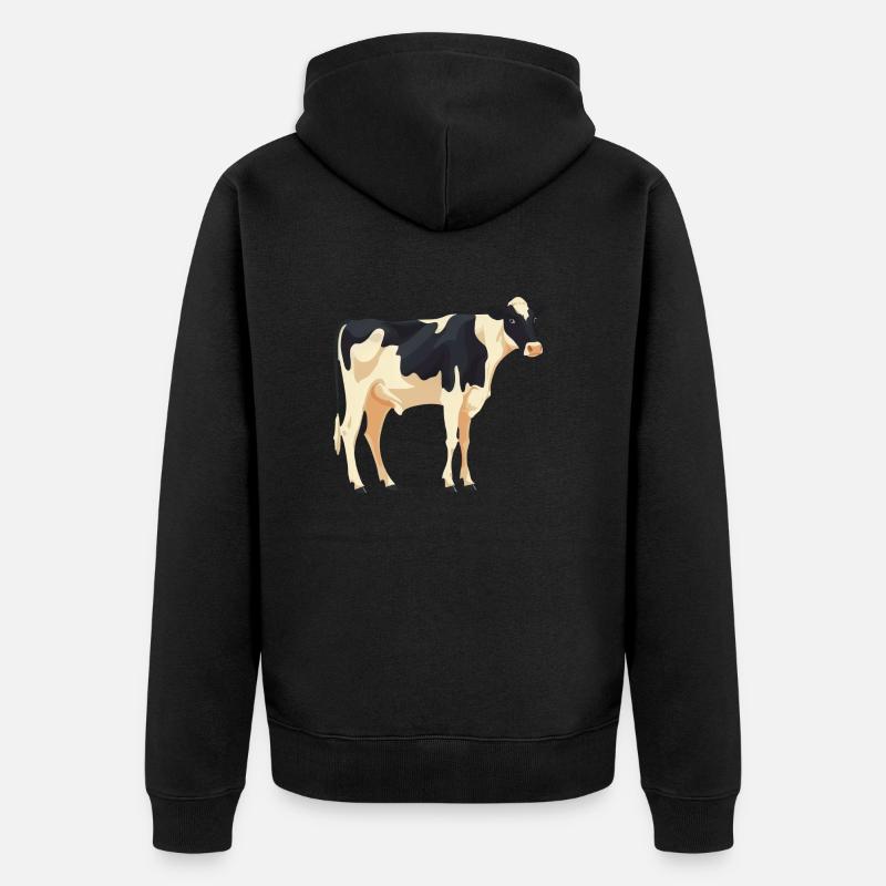 Vache debout - conception simple - Veste à capuche bio Premium Unisexe - noir