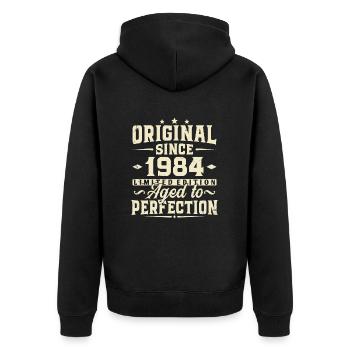 Original depuis 1984 cadeau d’anniversaire Vintage - Veste à capuche bio Premium Unisexe - noir - Dos - Nico (187cm)