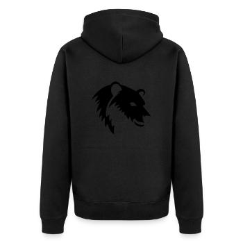 Silhouette d’ours d’une tête d’ours polaire - Veste à capuche bio Premium Unisexe - noir - Dos - Nico (187cm)