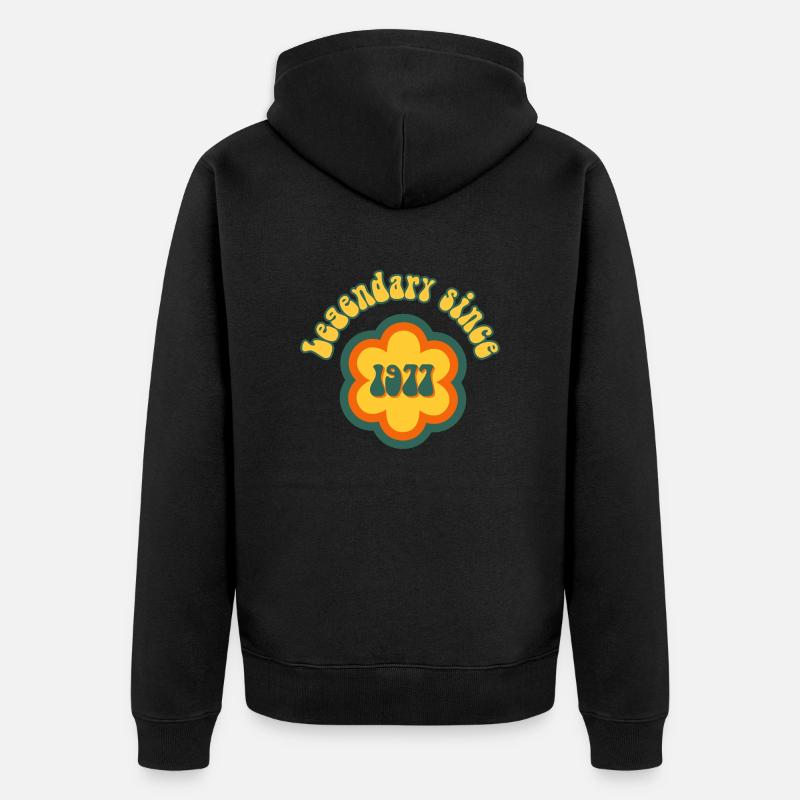 Légendaire depuis 1977 Anniversaire Rétro - Veste à capuche bio Premium Unisexe - noir