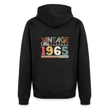 60th Birthday Original May Born 1965 - Unisex Premium Organic Zip Hoodie - black - Back - Nico (187cm)