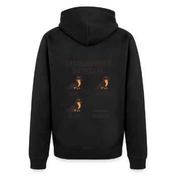 Teckel Éducation Chien Entraînement Chien Teckel - Veste à capuche bio Premium Unisexe - noir - Dos - Nico (187cm)