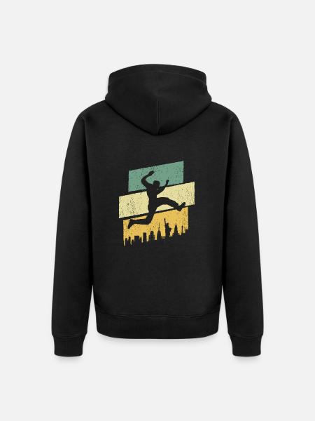 Freerunner Parkour Springen Freerunning - Unisex Premium Bio Zip Hoodie - Schwarz