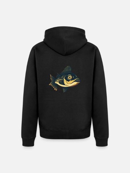 Fish pike perch angler - Unisex Premium Organic Zip Hoodie - black