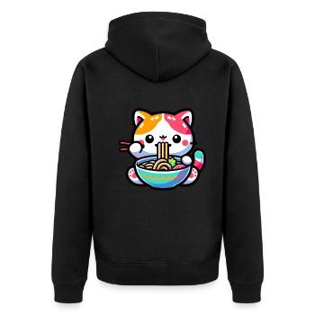 Manga Manga Japonais Cat Ramen pour les amoureux des chats - Veste à capuche bio Premium Unisexe - noir - Dos - Nico (187cm)