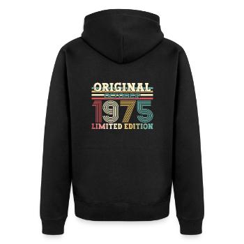 50th Birthday Original October 1975 Volume 75 - Unisex Premium Organic Zip Hoodie - black - Back - Nico (187cm)