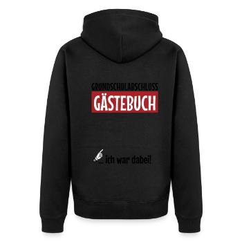 4th Grade Primary School Graduation Guestbook - Unisex Premium Organic Zip Hoodie - black - Back - Nico (187cm)