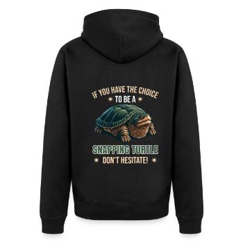 Dicton de tortue serpentine alligator | Drôle - Veste à capuche bio Premium Unisexe - noir - Dos - Nico (187cm)