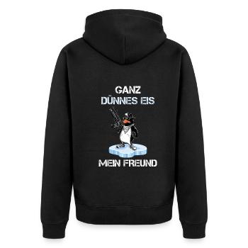 De la glace très mince, mon ami. T-shirt pingouin | - Veste à capuche bio Premium Unisexe - noir - Dos - Nico (187cm)