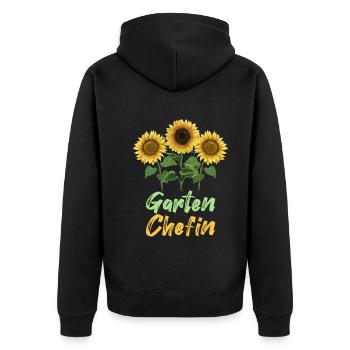 Patron de jardin | T-shirt Hobby Gardener pour femme | - Veste à capuche bio Premium Unisexe - noir - Dos - Nico (187cm)