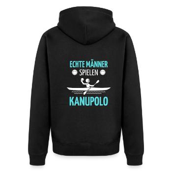 Canoë polo dicton Tshirt | Conception du canoë-polo | - Veste à capuche bio Premium Unisexe - noir - Dos - Nico (187cm)