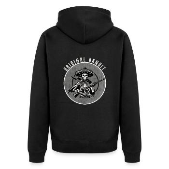 Vintage Original Bandit Skull T-Shirt Jupe Rétro - Veste à capuche bio Premium Unisexe - noir - Dos - Nico (187cm)