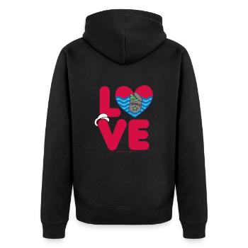 Popeye Love - Unisex Premium Bio Zip Hoodie - Schwarz - Hinten - Nico (187cm)