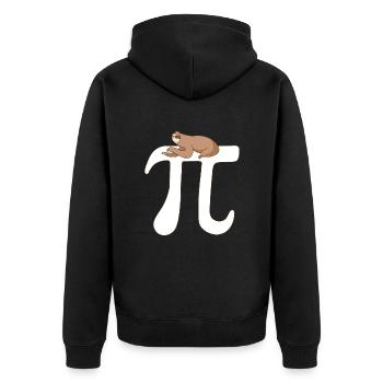 Math Sloth Pi - Unisex Premium Organic Zip Hoodie - black - Back - Nico (187cm)