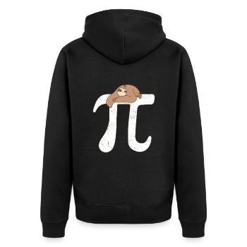 Math Sloth Pi - Unisex Premium Organic Zip Hoodie - black - Back - Nico (187cm)