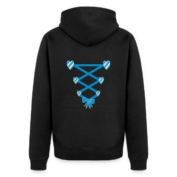 Volksfest Dirndl Replacement - Unisex Premium Organic Zip Hoodie - black - Back - Nico (187cm)