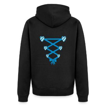 Volksfest Dirndl Replacement - Unisex Premium Organic Zip Hoodie - black - Back - Nico (187cm)