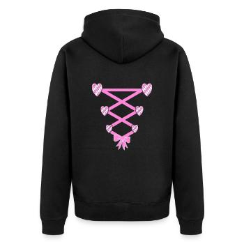 Volksfest Dirndl Replacement - Unisex Premium Organic Zip Hoodie - black - Back - Nico (187cm)