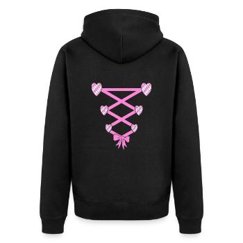 Volksfest Dirndl Replacement - Unisex Premium Organic Zip Hoodie - black - Back - Nico (187cm)