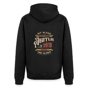 Abi Jahrgang 2019 Ich war dabei Abitur Treffen - Unisex Premium Bio Zip Hoodie - Schwarz - Hinten - Nico (187cm)