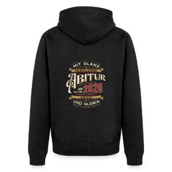 Abi Jahrgang 2020 Ich war dabei Abitur Treffen - Unisex Premium Bio Zip Hoodie - Schwarz - Hinten - Nico (187cm)