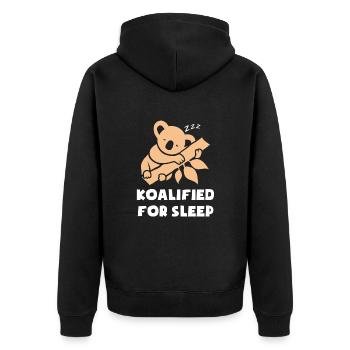 Chemise de nuit Chemise de nuit drôle jeu de mots koala - Veste à capuche bio Premium Unisexe - noir - Dos - Nico (187cm)