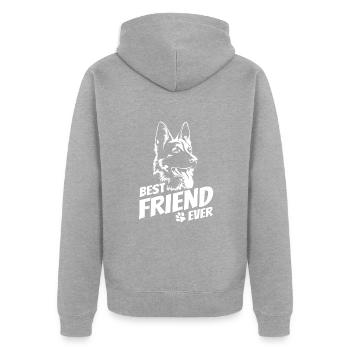 Berger allemand - meilleur ami - propriétaire de chien - Veste à capuche bio Premium Unisexe - gris chiné - Dos - Nico (187cm)