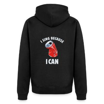 I Sing Because I Can - chanteur - jeu de mots - Veste à capuche bio Premium Unisexe - noir - Dos - Nico (187cm)