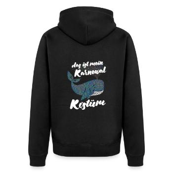 Fastnacht - Karneval - Karnewal - Wortspiel - Unisex Premium Bio Zip Hoodie - Schwarz - Hinten - Nico (187cm)