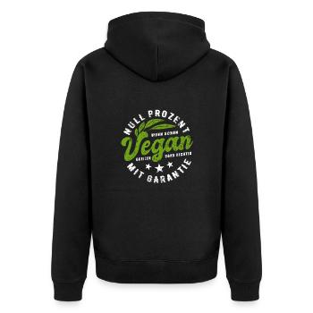 Grillen - Null Prozent Vegan - Fleischesser - Unisex Premium Bio Zip Hoodie - Schwarz - Hinten - Nico (187cm)