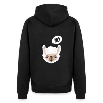 No, I don't have to! - Lama - Saying - Unisex Premium Organic Zip Hoodie - black - Back - Nico (187cm)