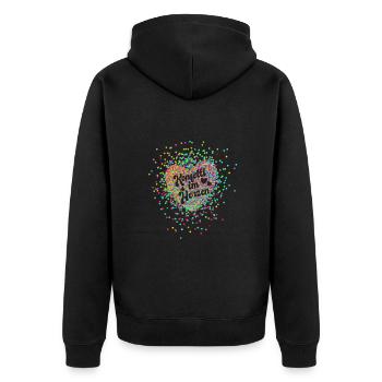 Karneval - Konfetti im Herzen - Fasnacht - Party - Unisex Premium Bio Zip Hoodie - Schwarz - Hinten - Nico (187cm)
