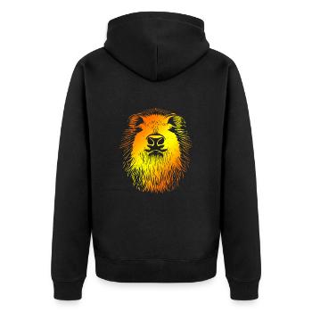Fastnacht - Karneval - Capybara - Kostüm - Unisex Premium Bio Zip Hoodie - Schwarz - Hinten - Nico (187cm)