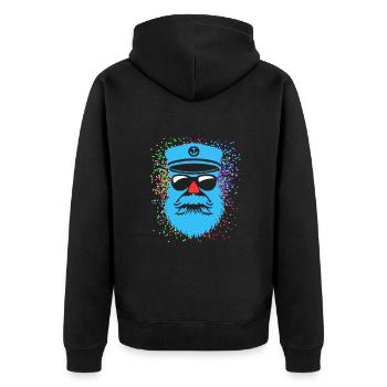 Fastnacht - Karneval - Kapitän - Kostüm - Unisex Premium Bio Zip Hoodie - Schwarz - Hinten - Nico (187cm)