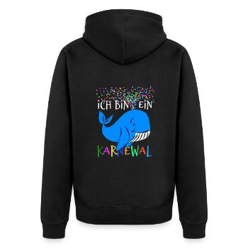 Ich bin ein Karnewal - Fastnacht - Karneval - Unisex Premium Bio Zip Hoodie - Schwarz - Hinten - Nico (187cm)