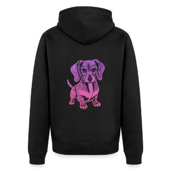 Teckel, mon fidèle compagnon - chiot - Veste à capuche bio Premium Unisexe - noir - Dos - Nico (187cm)