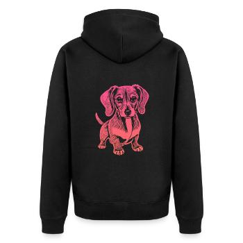 Teckel, mon fidèle compagnon - chiot - Veste à capuche bio Premium Unisexe - noir - Dos - Nico (187cm)