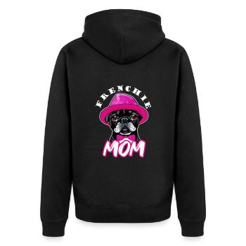 Cheeky Bulldog, my faithful companion - Mom - Unisex Premium Organic Zip Hoodie - black - Back - Nico (187cm)