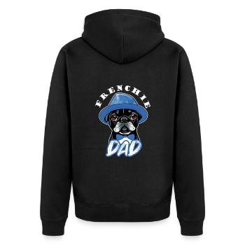 Cheeky Bulldog, my faithful companion - Dad - Unisex Premium Organic Zip Hoodie - black - Back - Nico (187cm)