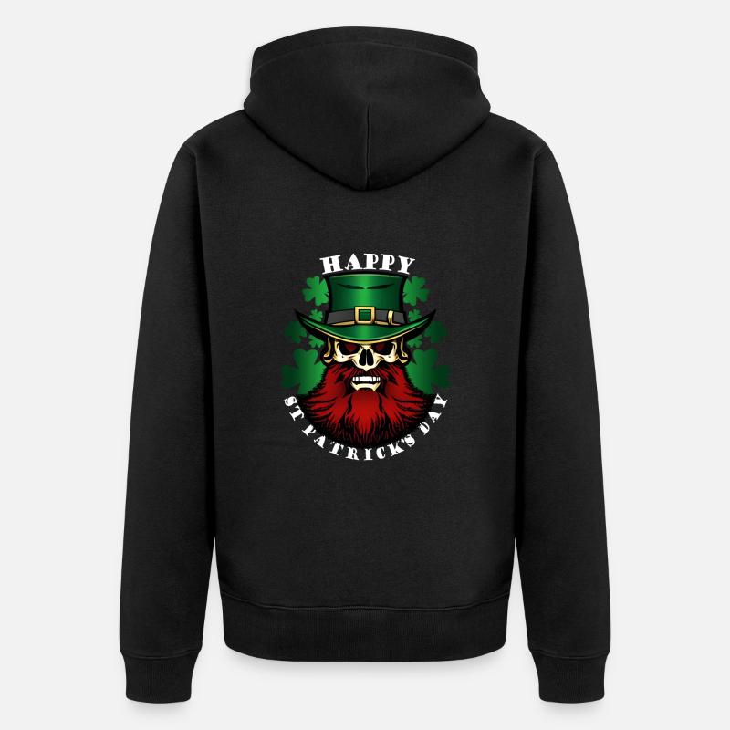 Bonne Saint-Patrick - Leprechaun - Shamrock - Veste à capuche bio Premium Unisexe - noir